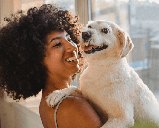 woman and dog testimonial